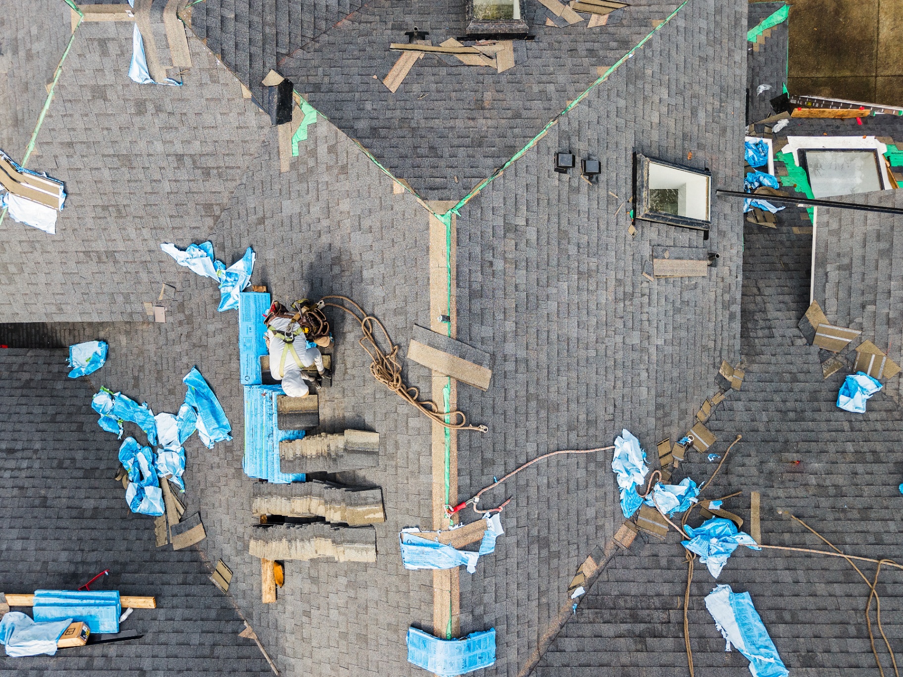 Home roofing project progress